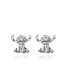 ფოტო #1 პროდუქტის Womens Lilo & Stitch Silver Plated Stitch Stud Earrings