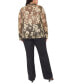 ფოტო #4 პროდუქტის Plus Size Floral Metallic Tunic Top