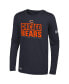 Фото #1 товара Men's Navy Chicago Bears Combine Authentic Offsides Long Sleeve T-shirt