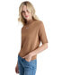 Women's Stud Logo Mock Neck Elbow-Sleeve Sweater