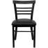 Фото #3 товара Hercules Series Black Ladder Back Metal Restaurant Chair - Black Vinyl Seat