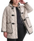 Plus Size Hooded Toggle-Front Quilted Coat