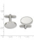 Kelly Waters Rhodium-plated Polished Beaded Oval Engravable Cuff Links