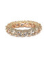 Suzy Levian Sterling Silver Cubic Zirconia Pave U-Shape Setting Eternity Band Ring