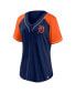 Фото #3 товара Women's Navy Detroit Tigers Ultimate Style Raglan V-Neck T-shirt