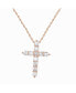 ფოტო #1 პროდუქტის Suzy Levian Sterling Silver Cubic Zirconia Mini Cross Pendant Necklace