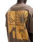 Фото #3 товара ASOS DESIGN oversized t-shirt in brown with abstract celestial back print