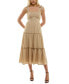 ფოტო #1 პროდუქტის Women's Tied Ruffle Fit & Flare Midi Dress