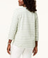 Karen Scott Women's Striped French Terry Sweatshirt White smoky Gray S