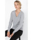 Фото #3 товара Women's 100% Pure Cashmere Long Sleeve Pullover V Neck Sweater (8160, Lime, Large )