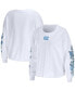 Фото #1 товара Women's White North Carolina Tar Heels 3-Hit Cropped Long Sleeve T-shirt