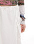 Фото #6 товара ASOS DESIGN 90's length bubble hem toggle detail skirt in white