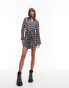 Фото #3 товара Topshop tie front mini shirt dress in check