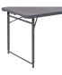 Фото #8 товара 4-Foot Height Adjustable Bi-Fold Dark Gray Plastic Folding Table With Handle