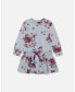 Фото #1 товара Big Girls Fleece Dress Light Blue Printed Flowers