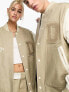 Dickies oak grove varsity jacket with contrast sleeves in ecru exclusive to asos