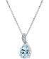 ფოტო #1 პროდუქტის Aquamarine (3/4 ct. t.w.) & Diamond Accent 18" Pendant Necklace in 14k White Gold