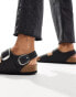 Birkenstock Milano big buckle sandals in black oiled leather