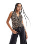 Фото #1 товара ASOS DESIGN jersey waistcoat in leopard print