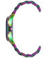 ფოტო #2 პროდუქტის Women's Analog Rainbow Alloy and Black Silicone Center Link Bracelet Watch, 40mm