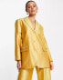 Фото #1 товара ASOS DESIGN occasion satin dad suit blazer in gold