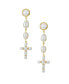 ფოტო #1 პროდუქტის Freshwater Pearl Cross 18K Gold Plated Drop Earrings