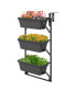 Hanging Vertical Planter with 3 Planter Boxes & Detachable Hooks for Flowers