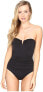 Tommy Bahama Women's 183802 V-Front Bandeau One-Piece Swimsuit Black Size 12