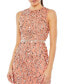 Women's Sequined, High Neck, Sleeveless Sheath Midi Dress