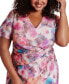 Plus Size Twisted Floral Fit & Flare Dress