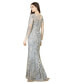Фото #2 товара Women's Boat Neck Long Sleeve Fitted Lace Gown