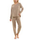 ფოტო #1 პროდუქტის Women's Cloud Dancer 2-Pc. Cable-Knit Pajamas Set