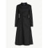 Фото #2 товара Scoop Midi Shirt Dress Womens Black Side Knot Poplin Point Collar XL 16-18