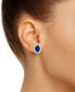 ფოტო #2 პროდუქტის Sapphire (3 Ct. t.w.) and Diamond (3/8 Ct. t.w.) Halo Stud Earrings