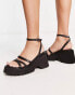 ASOS DESIGN Trippy chunky cleated sandals in black