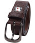 Фото #2 товара Men's Enamel Logo Ornament Casual Leather Belt