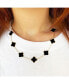 Фото #2 товара Large Onyx Clover Necklace 14K Gold