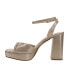 Nina Stacie Metallic Block Heels Ankle Strap Womens Gold Dress Sandals STACIE-F