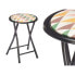 Folding Stool Geometric Black PVC Metal 30 x 30 x 45 cm (10 Units)