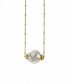Фото #1 товара Roberta Sher Designs 14k Gold Filled Delicate Diamond Cut Chain with a Single Natural Keshi Pearl