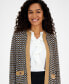 Фото #4 товара Women's Textured Contrast-Trim Cardigan