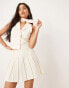 Фото #1 товара ASOS DESIGN tailored pleated micro skirt in cream