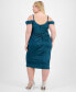 Фото #2 товара Trendy Plus Size Off-Shoulder Spaghetti-Strap Dress