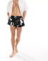 Фото #2 товара ASOS DESIGN swim shorts in super short length in black print