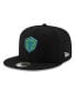 Фото #1 товара Men's Black Seattle Sounders FC Primary Logo 9FIFTY Snapback Hat