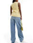 Фото #2 товара Mango oversized straight leg jeans in light blue