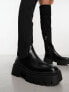 Фото #4 товара Simmi London Reign knitted over the knee second skin boots in black