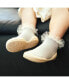 Baby Girls First Walk Sock Shoes Lace trim - Tull Trim Beige