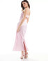 Vero Moda satin cami babydoll maxi dress with cut out back in pink