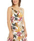 ფოტო #4 პროდუქტის Petite Split Square-Neck Printed Midi Dress